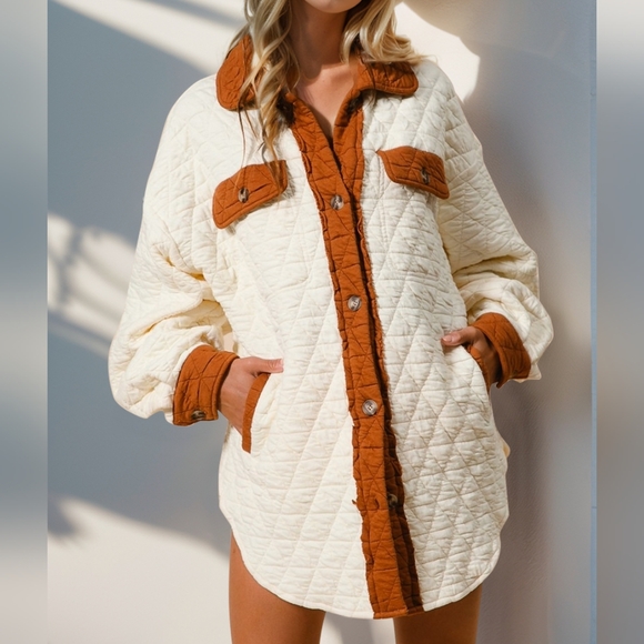 Cream Dream Quilted Shacket - Picture 3 of 3